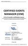 CERTIFIED EVENTS MANAGER (CEM)