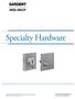 Table of Contents. Specialty Hardware