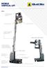 MOBILE VERTICAL LIFT 20MVL 20MVL WITH PARCEL TRAY. Joystick proportional control for drive, lift and lower. Extendable platform. Load Sensing System