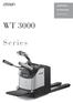 Specifications. WT 3000 Series. Rider Pallet Truck WT 3000