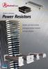 Product catalogue. Power Resistors. variable and fixed resistors wirewound resistor elements steel grid resistors. Power resistors