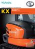 KX057-4 KUBOTA COMPACT EXCAVATOR. Superior 5.5-ton compact excavator with the right power and flexibility for most all of your needs.