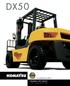 DX50 PNEUMATIC TIRE FORKLIFT. The Forklift With Proven Ability. 15,400 18,000 LBS. CAPACITY DIESEL