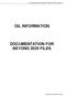 OIL INFORMATION DOCUMENTATION FOR BEYOND 2020 FILES