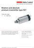 Relative and absolute pressure transmitter type 507
