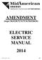 AMENDMENT ELECTRIC SERVICE MANUAL 2014