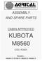 ASSEMBLY AND SPARE PARTS CABIN APPROVED KUBOTA M8560 COD. AG624. Models : M6060 D- M7060 D- M8560 D- M9960 D