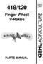 Form No Replaces /420. Finger Wheel V-Rakes PARTS MANUAL