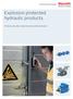 Explosion protected hydraulic products. Product overview industrial and mobile hydraulics