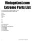 VintageLosi.com Extreme Parts List