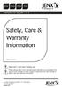 Safety, Care & Warranty Information