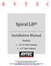 Spiral LH. Installation Manual. Models. L (11 ½ Side Column) S (12 Side Column)