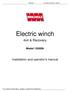 Electric winch. 4x4 & Recovery. Installation and operator s manual. Model 13500lb. recovery electric winch