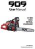User Manual CC PETROL CHAINSAW.  Read all safety warnings and all instructions thoroughly before operating this product.