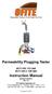 Permeability Plugging Tester. # : 115 Volt # : 230 Volt. Instruction Manual