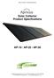 Solar Collector Product Specifications