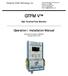 GTFM V. Operation / Installation Manual. Gas Turbine Flow Monitor. Computer Weld Technology, Inc. Manual Part Number: A8M5026 Revised: 09/11/2013