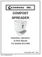 COMPOST SPREADER. Assembly, Operation, & Parts Manual For Models SCU1000. November Rev. Form: CompostSpreader.indd