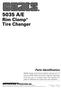 5035 A/E. Rim Clamp Tire Changer. Parts Identification