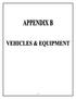 APPENDIX B VEHICLE AND EQUIPMENT SCHEDULES