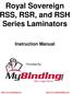 Royal Sovereign RSS, RSR, and RSH Series Laminators