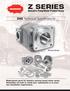Z SERIES. Z40 Technical Specifications. Hydraulic Pump/Motor Product Group