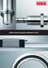 NSK Product Lineup for Machine Tools