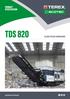 PRODUCT SPECIFICATION TDS 820 SLOW SPEED SHREDDER.