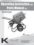 Operating Instruction and. Parts Manual for