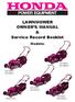 LAWNMOWER OWNER S MANUAL & Service Record Booklet