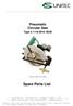 Pneumatic Circular Saw. Type Illustration can differ from the original. Spare Parts List