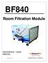 BF840. Room Filtration Module REFERENCE / USER MANUAL. Rev