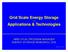 Grid Scale Energy Storage Applications & Technologies