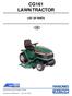 CG161 LAWN TRACTOR LIST OF PARTS