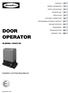 contents Installation Maintenance DOOR OPERATOR SLIDING-1300/2100 Installation and Operating Manual DoorHan, 2012