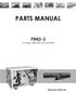 PARTS MANUAL P For Models: M843NW3 and NL843NW3.