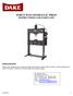 FORCE 50 DA HYDRAULIC PRESS INSTRUCTIONS AND PARTS LIST
