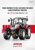 YOUR PARTNER TO RELY ON WHEN YOU NEED A MULTIPURPOSE TRACTOR. THE STEYR MULTI SERIES FROM 99 TO 117 HP.