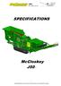J50 Nov. 2009, issue 000 SPECIFICATIONS. McCloskey J50. All specifications are current as of this printing, but are subject to change