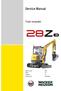 Service Manual. Track excavator. Machine model Edition 2.0 Language Article number