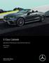E-Class Cabriolet. Specification & Manufacturer s Recommended Retail Price