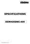 SPECIFICATIONS DGW400DMC-400. File _DGW400DMC_SA20