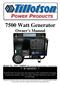 7500 Watt Generator Owner s Manual