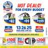 HOT DEALS! $100 FOR EVERY BUDGET FREE BUY 3 BOBJANE.COM.AU FREE FRANCHISE OPPORTUNITIES AVAILABLE & GET 1 TYRE BEST TYRE PRICE CASH BACK CASH BACK