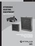 HYDRONIC HEATING EQUIPMENT Application Manual