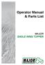 Operator Manual & Parts List MAJOR EAGLE WING TOPPER
