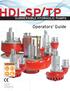 DI-SP/TP. Operators Guide SUBMERSIBLE HYDRAULIC PUMPS HDI Inc. PO Box 1671 Gresham OR (FAX)