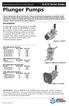 Plunger Pumps. SJ & XJ Series Pumps NORTH AMERICA. Description. Operating Instructions and Parts Manual