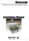 Motoweigh Dynamic In-motion Checkweighing System. Installation Manual