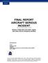FINAL REPORT AIRCRAFT SERIOUS INCIDENT Law on Aircraft Accident Investigation, No. 35/2004